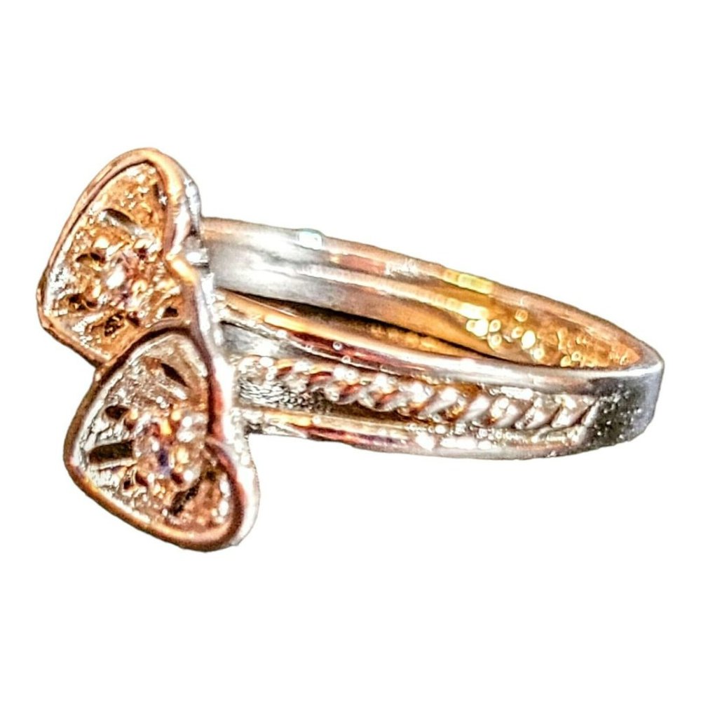 Double Heart Ring .925 Sterling Silver Size 8 New Gift Promise Ring JY-20rg